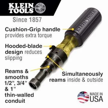 Klein Tools 85191 Screwdriver / Conduit Reamer, Made in USA, Conduit Fitting and Reaming Screwdriver...