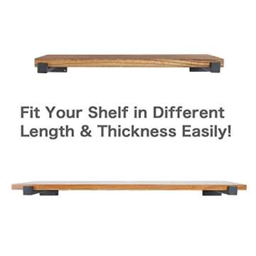 EZYDECOR Heavy Duty Floating Shelf Brackets 10" Black