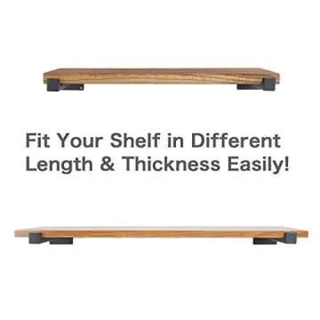 EZYDECOR Heavy Duty Floating Shelf Brackets 10" Black