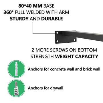 EZYDECOR Heavy Duty Floating Shelf Brackets 10" Black
