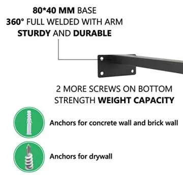 EZYDECOR Heavy Duty Floating Shelf Brackets 10" Black