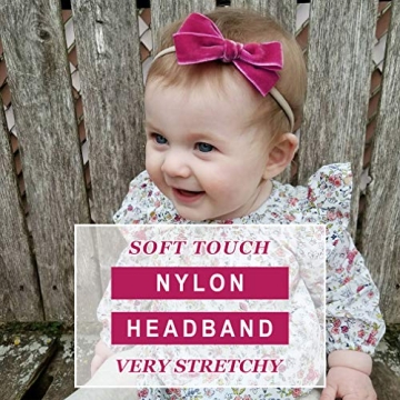 CEELGON Baby Girl Velvet Bow Headbands for Newborns