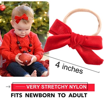 CEELGON Baby Girl Velvet Bow Headbands for Newborns