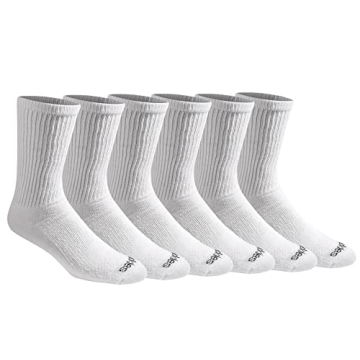 Dickies Men's Big & Tall Dri-Tech Essential Moisture Control Crew Socks - 6 Pairs for All-Day Comfor...