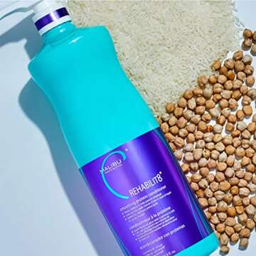 Malibu C REHABILIT8 Smoothing Protein Conditioner (33.8 oz) - Replenishes Hair Protein & Amino Acids...