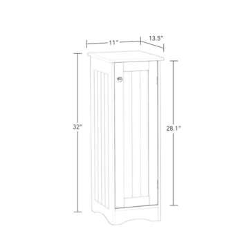 RiverRidge Ashland Slim Linen Cabinet - White - Narrow Storage Cabinet for Bathroom Slim Storage with 2 Adjustable Shelves - Storage Cabinet for Small Spaces