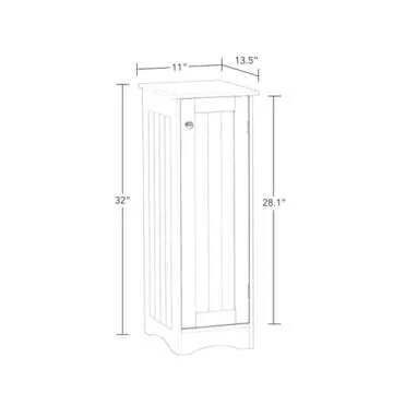 RiverRidge Ashland Slim Linen Cabinet - White - Narrow Storage Cabinet for Bathroom Slim Storage with 2 Adjustable Shelves - Storage Cabinet for Small Spaces