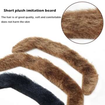 TCOTBE Self Adhesive 4 Pcs 60s 70s Fake Mustaches for Costumes