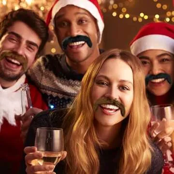 TCOTBE 4 Pcs Self Adhesive Fake Mustache for Costumes