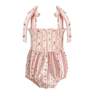 Colorful Childhood Baby Girls Summer Dress Toddler Strap Smocked Floral Boho Beach Dress Rompers Sis...