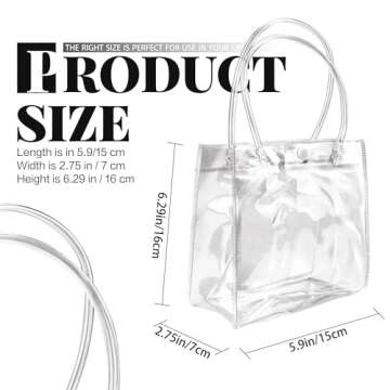 BadenBach 24 PCS Small Clear Gift Bags with Handle,5.9" x 6.3" x 2.8",Cute Plastic Clear Gift Bags R...