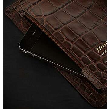 Luxurious Filofax A5 Classic Croc Organiser in Chestnut
