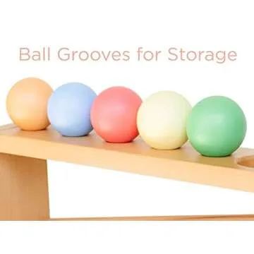 Montessori Ball Tracker Wooden Ball Drop - Wood Toys for 3 Year Old - Educational Toy for Baby and Toddler - Ramp Maze Run Track Toy - First Birthday Gift 18 Months