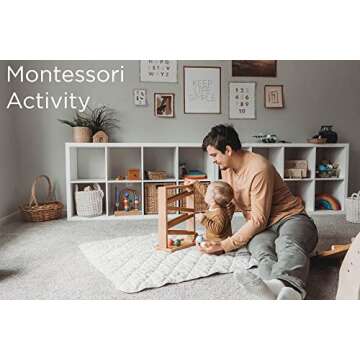 Montessori Ball Tracker Wooden Ball Drop - Wood Toys for 3 Year Old - Educational Toy for Baby and Toddler - Ramp Maze Run Track Toy - First Birthday Gift 18 Months