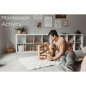 Montessori Ball Tracker Wooden Ball Drop - Wood Toys for 3 Year Old - Educational Toy for Baby and Toddler - Ramp Maze Run Track Toy - First Birthday Gift 18 Months