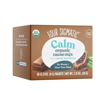 Four Sigmatic Calm Mushroom Cacao Mix | Organic Instant Cacao with Organic Reishi Mushroom Powder | ...