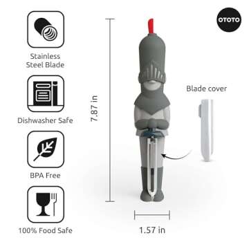 NEW OTOTO Sir Peels A-Lot Medieval Knight Vegetable Peeler - Swivel Vegetable Peelers for Kitchen, Cute Kitchen Gadgets, Kitchen Gifts, Potato, Veggie, Fruit Peeler, Cute Kitchen Accessories