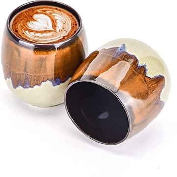 FLJZCZM Handcrafted Espresso Cups - Distinctive Ceramic for Coffee Enjoyment