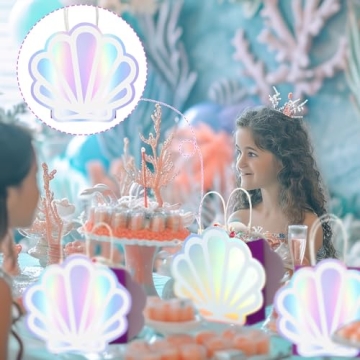 Locmeo Mermaid Gift Bags - 12 Pack Iridescent Sea Shells