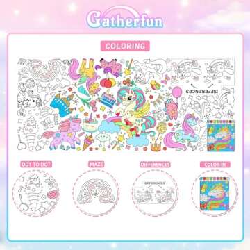 Unicorns Birthday Party Giant Coloring Poster - 31.5x 72 Inches - Versatile Classroom Wall Décor & ...