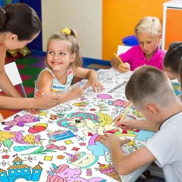 Unicorns Birthday Party Giant Coloring Poster - 31.5x 72 Inches - Versatile Classroom Wall Décor & Unicorns Birthday Activity -Birthday Poster or Table Cover for School Parties and Special Events