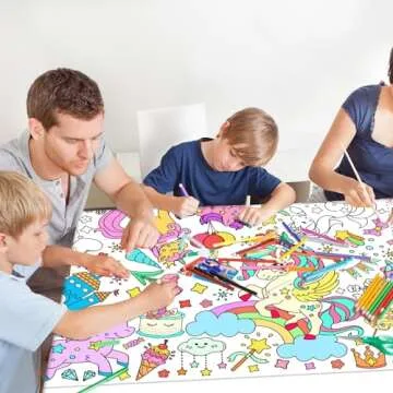 Unicorns Birthday Party Giant Coloring Poster - 31.5x 72 Inches - Versatile Classroom Wall Décor & Unicorns Birthday Activity -Birthday Poster or Table Cover for School Parties and Special Events