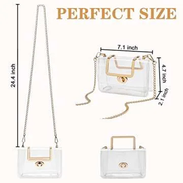 YueBags Clear Stadium Approved Purse for Women