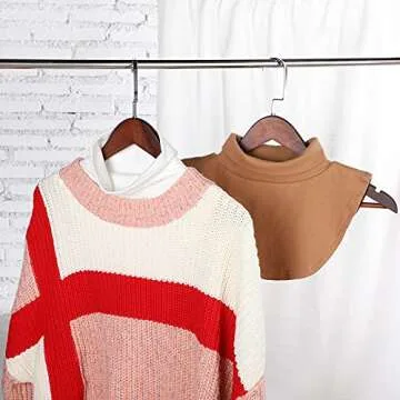 SATINIOR 6 PCS Women Fake Collar Detachable Dickey Collar Solid Turtleneck Mock Turtleneck Dickey Half Blouse Neckline (Light Khaki, Blue, Gray)