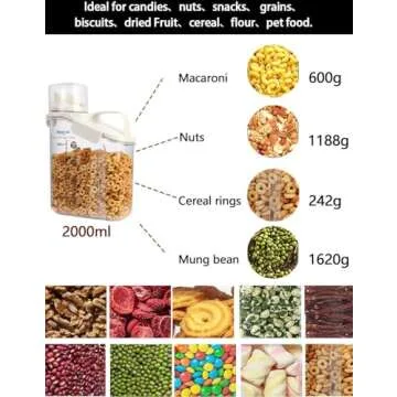 Besmall Airtight Cereal Containers - 2L Storage for Freshness