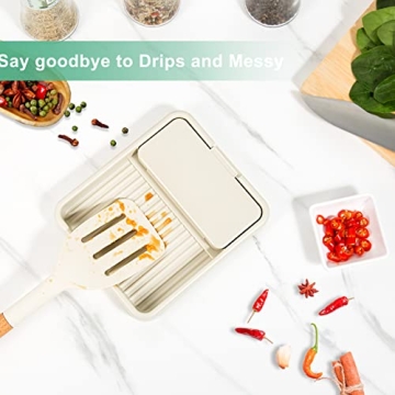 Spoon Rest with Pot Lid Holder for Mess-Free Cooking