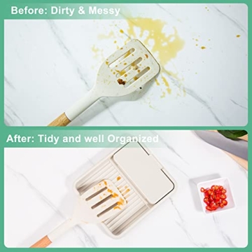 Spoon Rest with Pot Lid Holder for Mess-Free Cooking