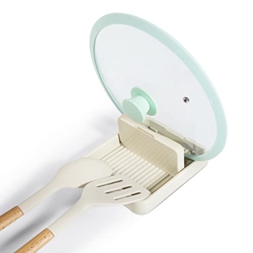 Spoon Rest with Pot Lid Holder for Mess-Free Cooking