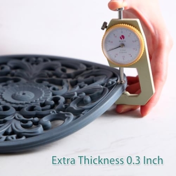 Extra Thick Silicone Trivet Mat for Hot Dishes, Hot Pots and Pans, Pot Holder, Hot Pad to Portect Your Table and Countertop, Kitchen Decor and Accessories,Turquoise,Set of 3