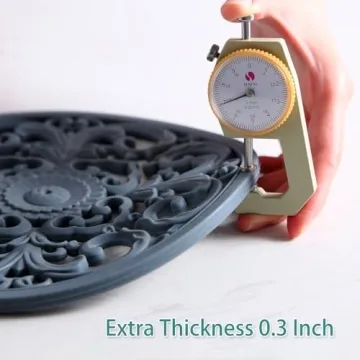 Extra Thick Silicone Trivet Mat for Hot Dishes, Hot Pots and Pans, Pot Holder, Hot Pad to Portect Your Table and Countertop, Kitchen Decor and Accessories,Turquoise,Set of 3