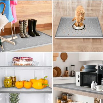 SIKADEER Under Sink Mat for Bathroom Waterproof, 22" x 19" Silicone Under Sink Liner Bathroom Cabinet Shelf Protector Kitchen organizer, Fit 24inch Standard Cabinet Mat Under Sink Organizer Drip Tray