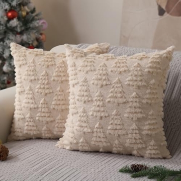 Luxurious Allorry Christmas Pillow Covers Set of 2 – Soft Beige Decor