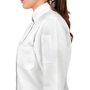KNG Women's 3/4 Sleeve Chef Coat - Fitted Style for Chefs