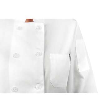 KNG Women's 3/4 Sleeve Chef Coat - Fitted Style for Chefs