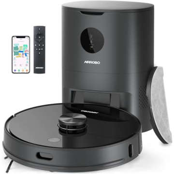 AIRROBO Robot Vacuum and Mop with Self-Empty Base-Laser Navigation, 2700Pa Suction, App-Controlled, ...
