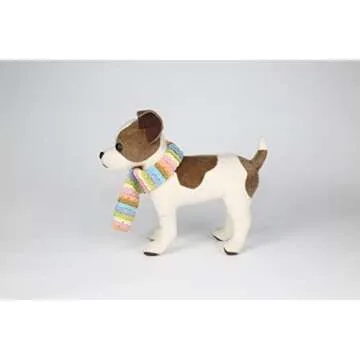 CU-MATE 12" Realistic Jack Russell Terrier Plush - White & Brown Standing Puppy Dog Stuffed Animal Gift