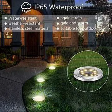 ZGWJ Solar Ground Lights,8 LED Solar Garden Lights Disk Lights Outdoor Waterproof Landscape Lights for Yard Walkway Patio Lawn Driveway Decoration 8 Pack Warm White