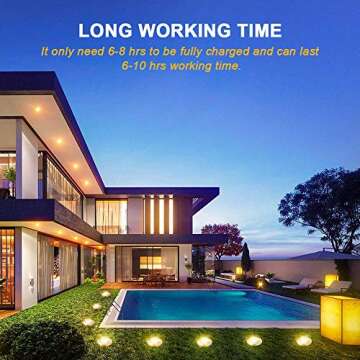 ZGWJ Solar Ground Lights,8 LED Solar Garden Lights Disk Lights Outdoor Waterproof Landscape Lights for Yard Walkway Patio Lawn Driveway Decoration 8 Pack Warm White