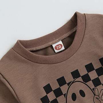 GOOCHEER Infant Toddler Baby Boy Halloween Outfit Clothes Ghost Printed Long Sleeve Sweatshirt Pullo...