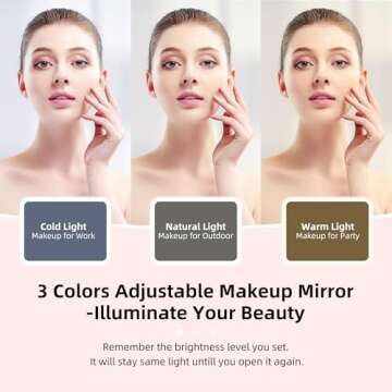 ZhenGuiRu Makeup Bag with LED Mirror, Portable Travel Makeup Artist Organizer Bag with Lighted Mirro...