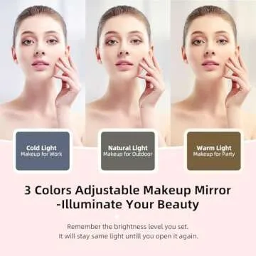 ZhenGuiRu Makeup Bag with LED Mirror, Portable Travel Makeup Artist Organizer Bag with Lighted Mirro...