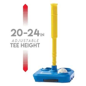 Franklin Sports MLB Kids Baseball Batting Tee Set - Jumbo Plastic Bat, Ball - Adjustable + Portable ...