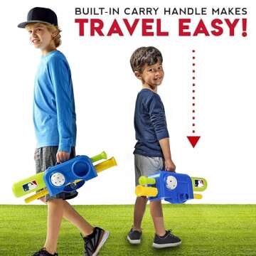 Franklin Sports MLB Kids Baseball Batting Tee Set - Jumbo Plastic Bat, Ball - Adjustable + Portable Tee for Youth + Toddlers - Fold Away Tee