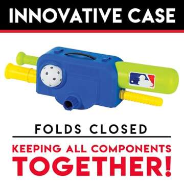 Franklin Sports MLB Kids Baseball Batting Tee Set - Jumbo Plastic Bat, Ball - Adjustable + Portable Tee for Youth + Toddlers - Fold Away Tee