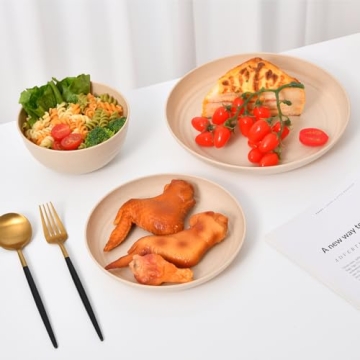 Eco-Friendly 24-Piece Wheat Straw Dinnerware Set