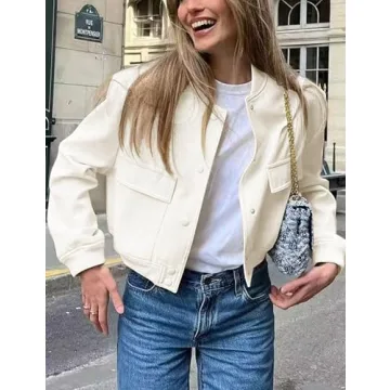 Megfie Women's Cropped Bomber Jacket - Stylish & Versatile